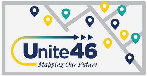 Unite U-46 Mapping Our Future Logo